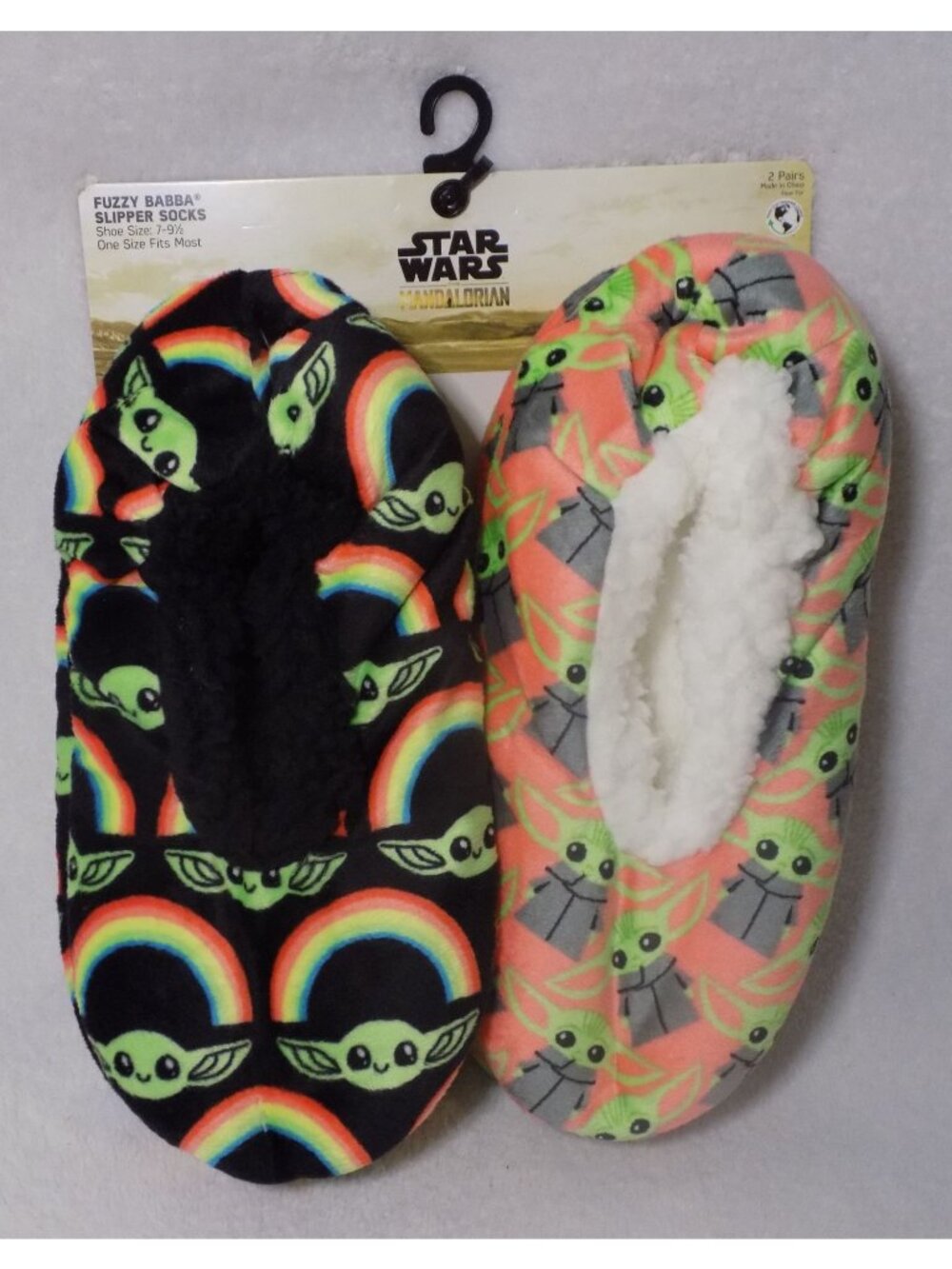 Star Wars the Mandalorian Women's Slipper Socks 2-Pack (7-9.5) New